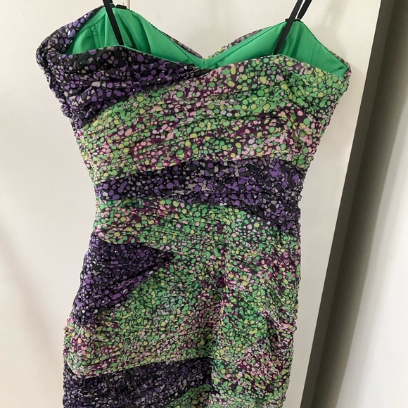 BCBG floral size 4 mini strapless dress - Picture 2 of 4